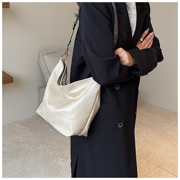 Vintage Sac Seau en Cuir PU Femme à Bandoulière